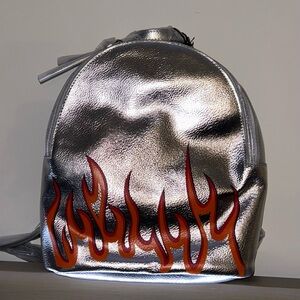 NWT T-Shirt and Jeans Jane Mini Dome Backpack In Silver Flamin’ Hot